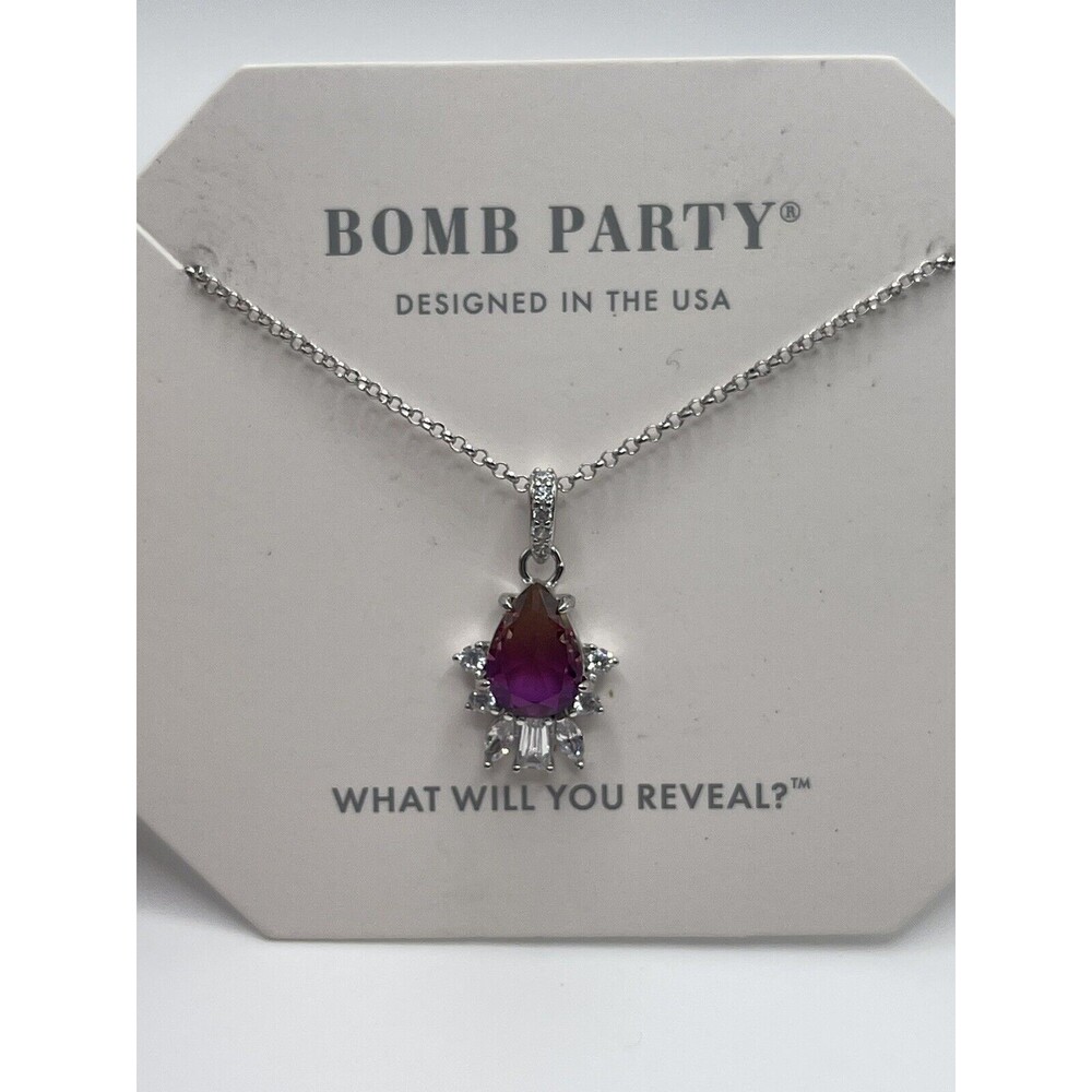 Bomb Party The Sterling Club Tourmaline Pendant Sterling Silver Necklace New